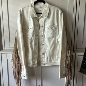 White Judy Blue Denim Jacket